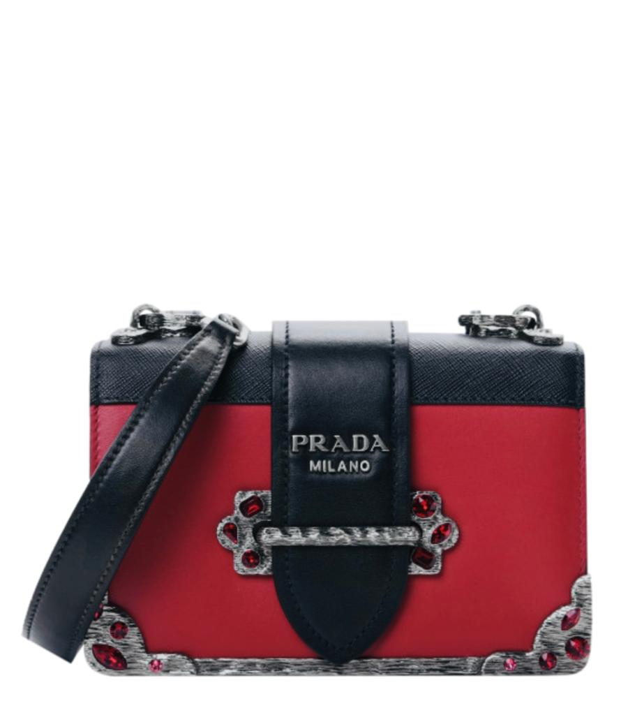 Prada Cashier Crystal Embellished Leather Bag Shush London