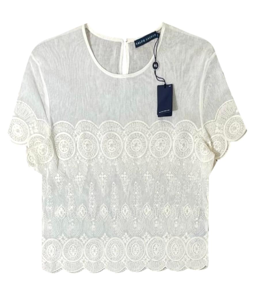 Ralph Lauren Cotton Lace Top. Size XL Shush London