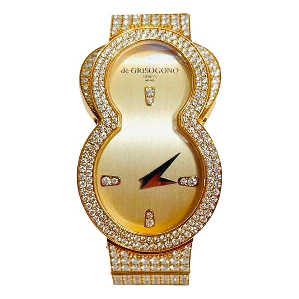 De Grisogono 'Be Eight' 18k Rose Gold & Diamond Watch