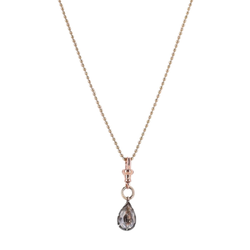 Georgian 14ct Gold Ball Necklace With Pear Shaped Pendant