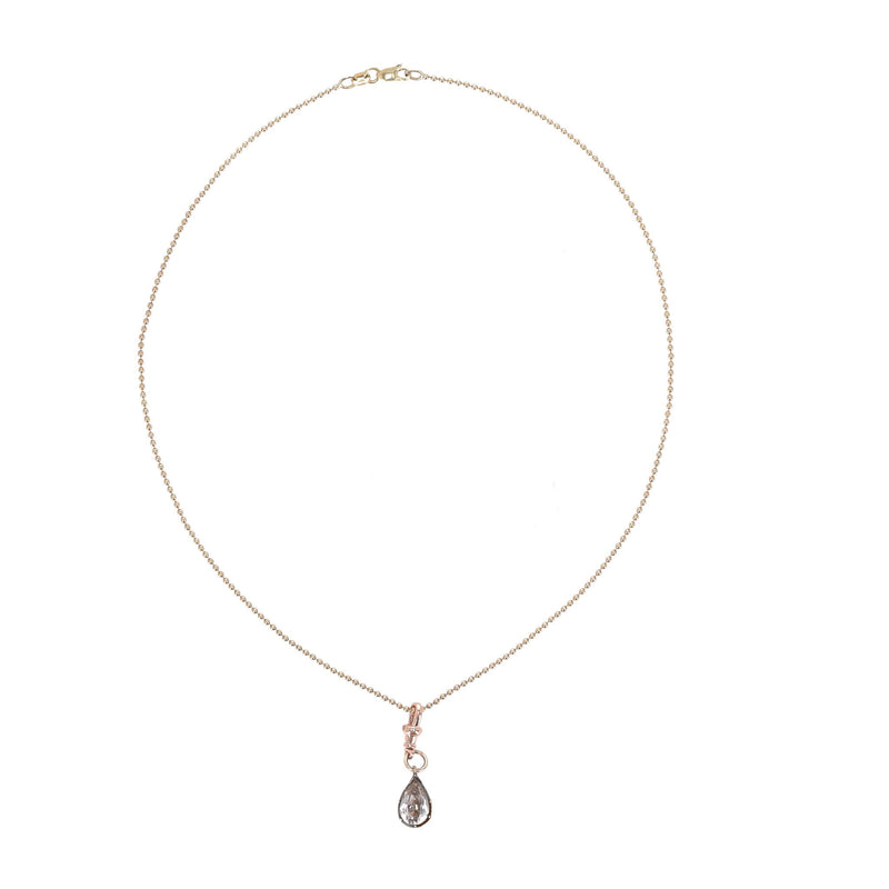 Georgian 14ct Gold Ball Necklace With Pear Shaped Pendant