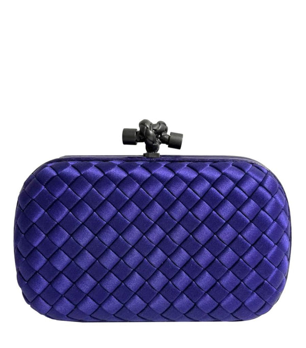 Bottega Veneta Womens Snakeskin Trim Clutch Handbag