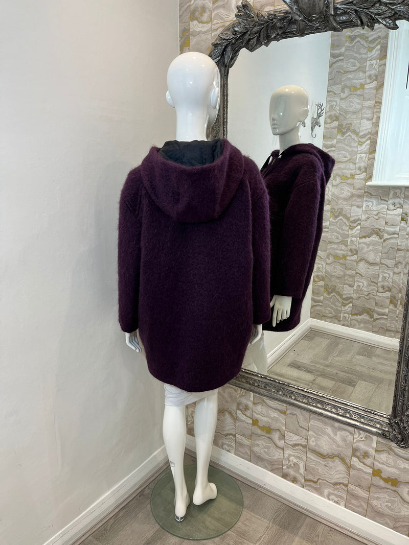 Marni Mohair & Virgin Wool Hooded Coat. Size 40IT