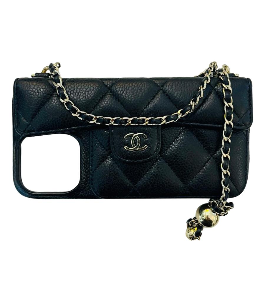 Chanel iPhone store four case black