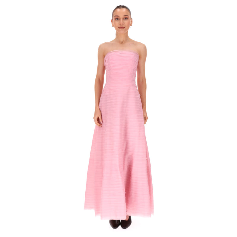 Aje Soundscape Strapless Layered Chiffon Gown. Size 10UK