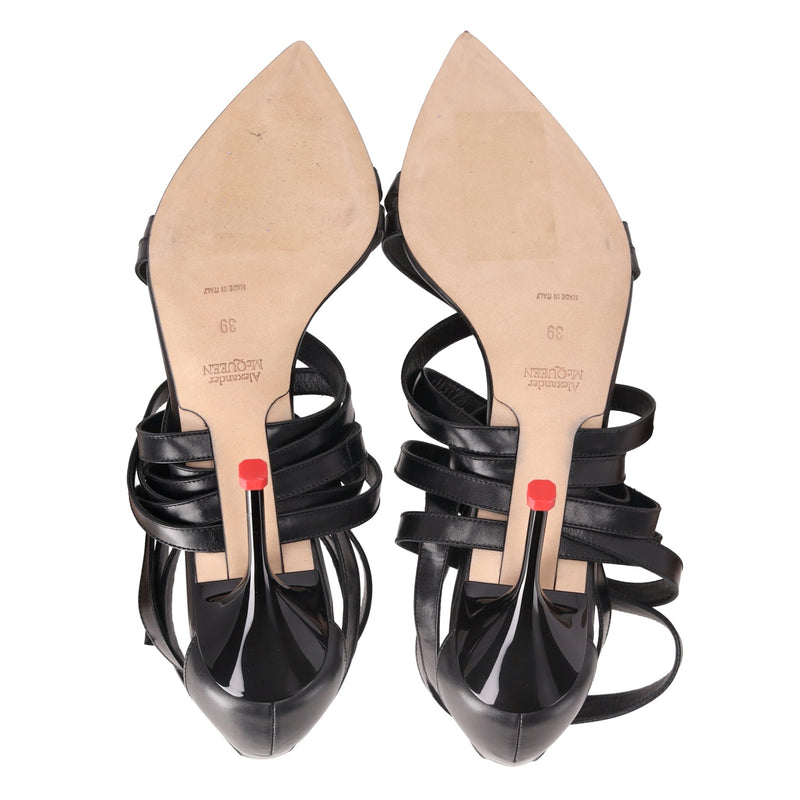 Alexander McQueen Strappy Leather Sandals. Size 39