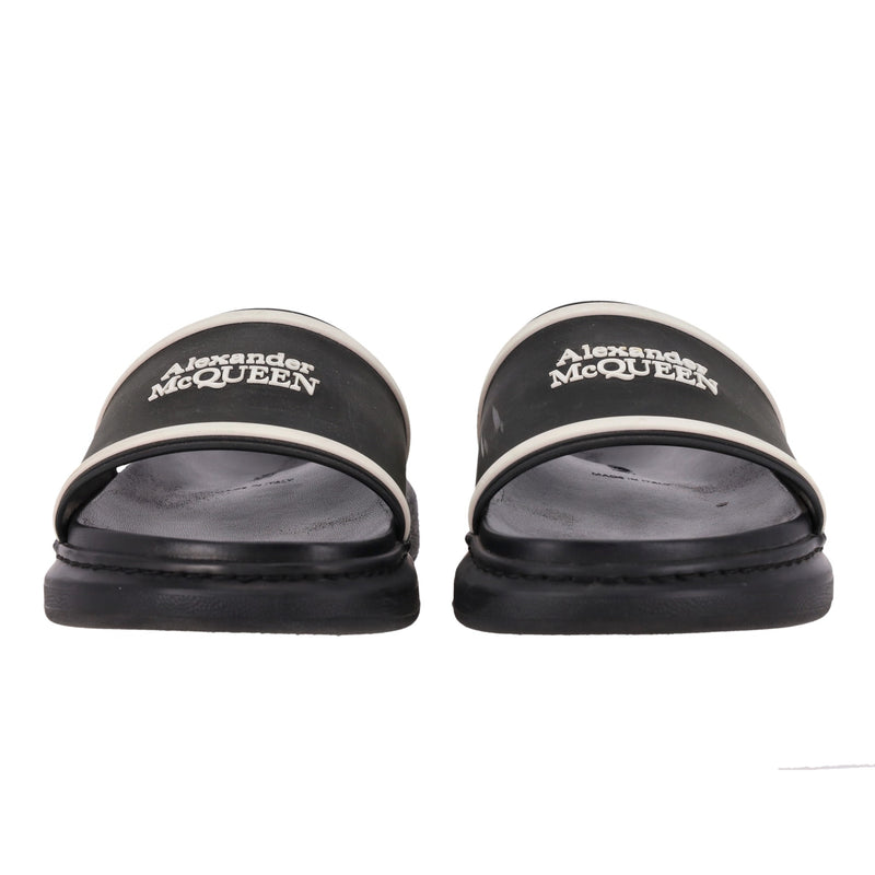 Alexander McQueen Logo Rubber Sliders. Size 42