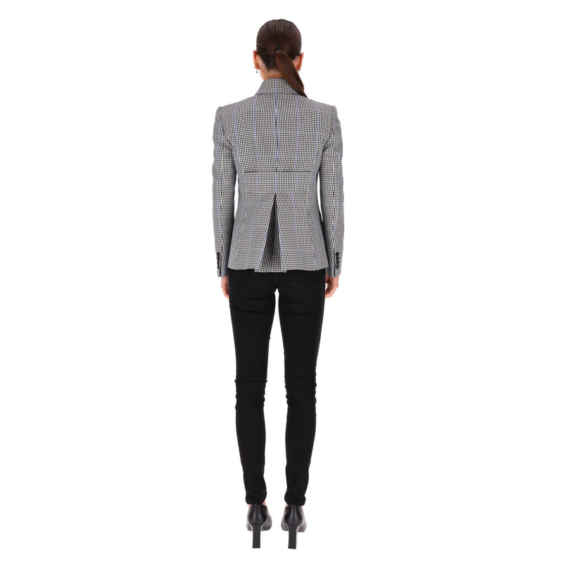 Alexander McQueen Double-Breasted Houndstooth Jacket. Size 38IT