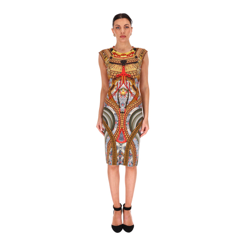 Alexander McQueen Samurai Printed Dress. Size 40IT