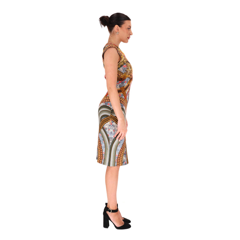 Alexander McQueen Samurai Printed Dress. Size 40IT