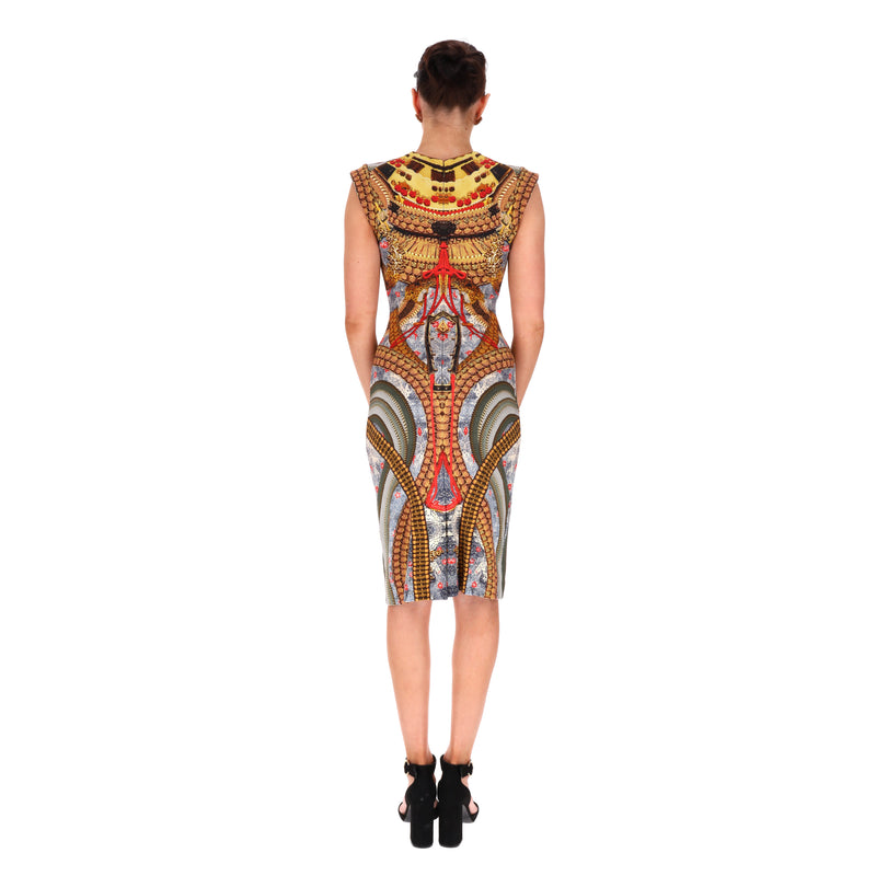 Alexander McQueen Samurai Printed Dress. Size 40IT