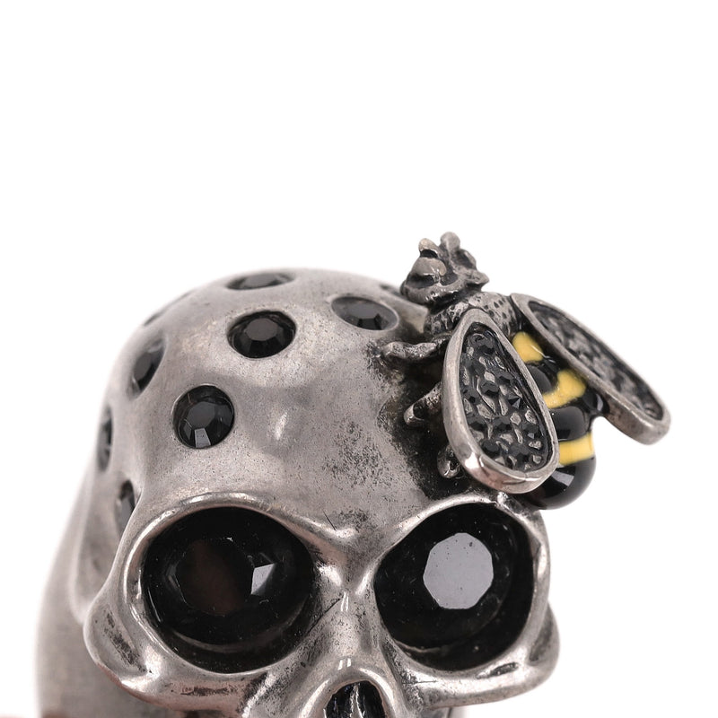 Alexander McQueen Skull Bee Embellished Crystal Ring