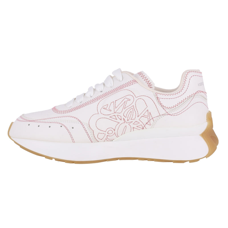 Alexander McQueen Sprint Runner Embroidered Leather Sneakers. Size 40