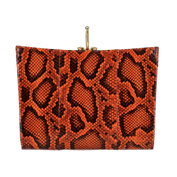 Alexander McQueen Snakeskin Skull & Ring Closure Clutch Bag