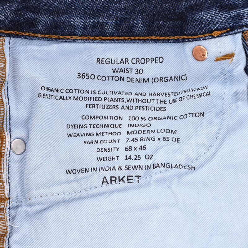 Arket Cropped Cotton Jeans. Size W30