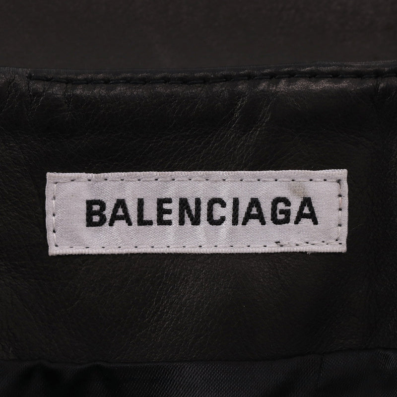 Balenciaga Leather Godet Skirt. Size 38FR