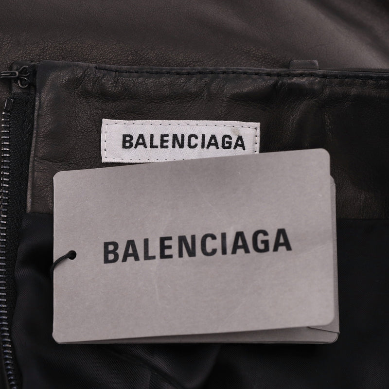 Balenciaga Leather Godet Skirt. Size 38FR