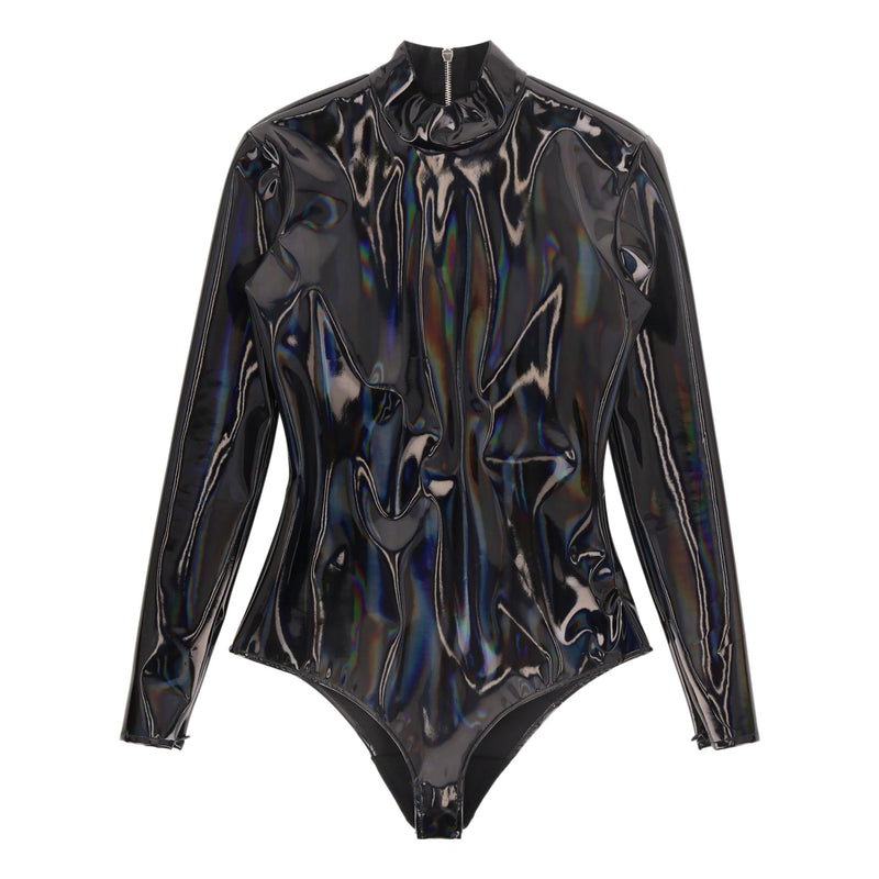 Balmain Iridescent Vinyl Two-Piece Set. Size 36FR