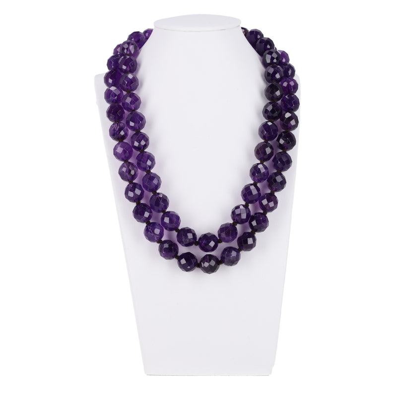 Bottega Veneta Amethyst Beaded Necklace & Matching Earrings Set