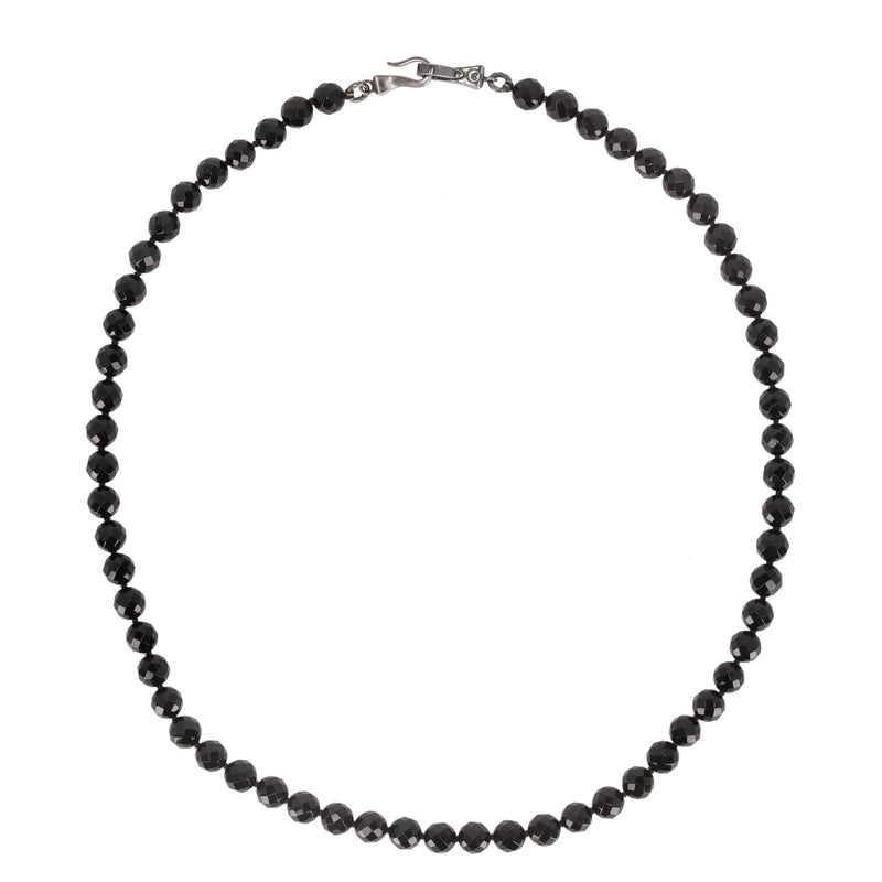 Bottega Veneta Black Onyx & Sterling Silver Beaded Necklace & Matching Earrings Set