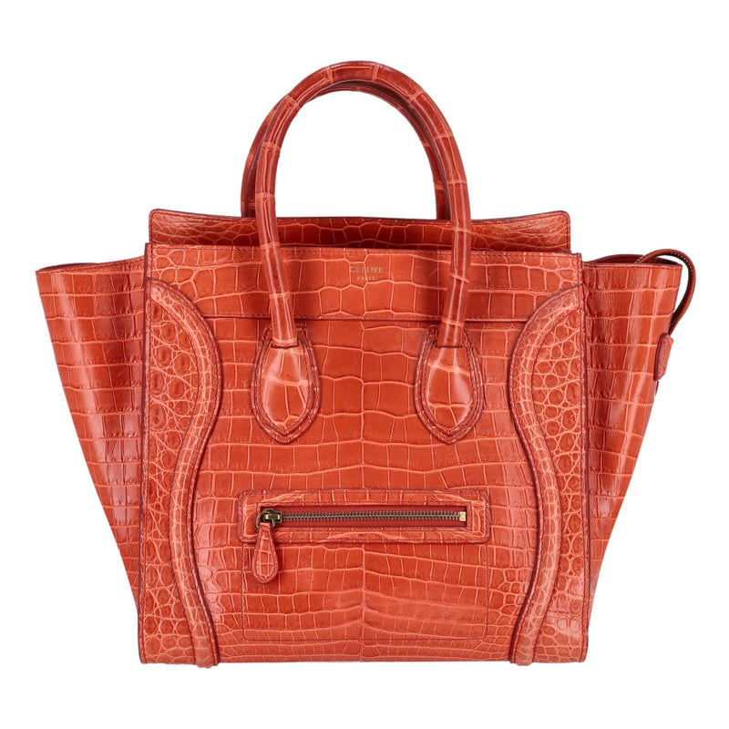 Celine Crocodile Skin Luggage Handbag