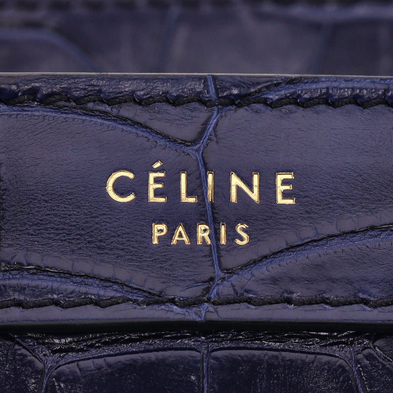 Celine Nano Luggage Bag In Crocodile Skin