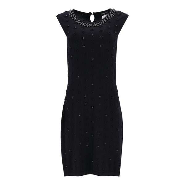 Chanel  Pearl & Camellia Flower Cashmere Dress. Size 42IT