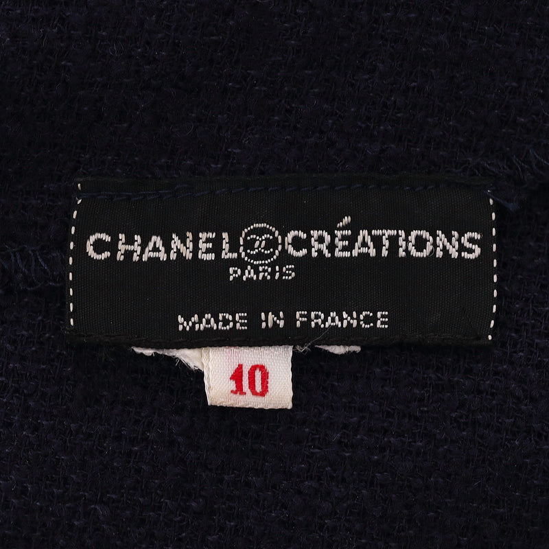 Chanel Creations 1970's Bow Detail Wool Dress With Lion Head Buttons. Size S