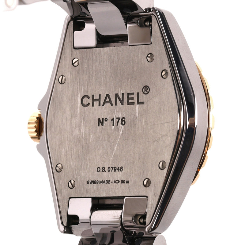 Chanel 18k Rose Gold, Ceramic &  Baguette Diamond J12 Automatic Watch - High End Jewellery Collection