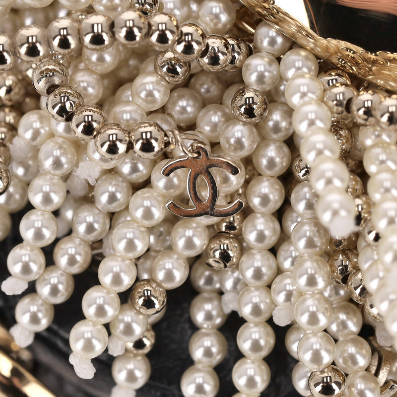 Chanel Lion Head Pearl & Leather Evening Bag