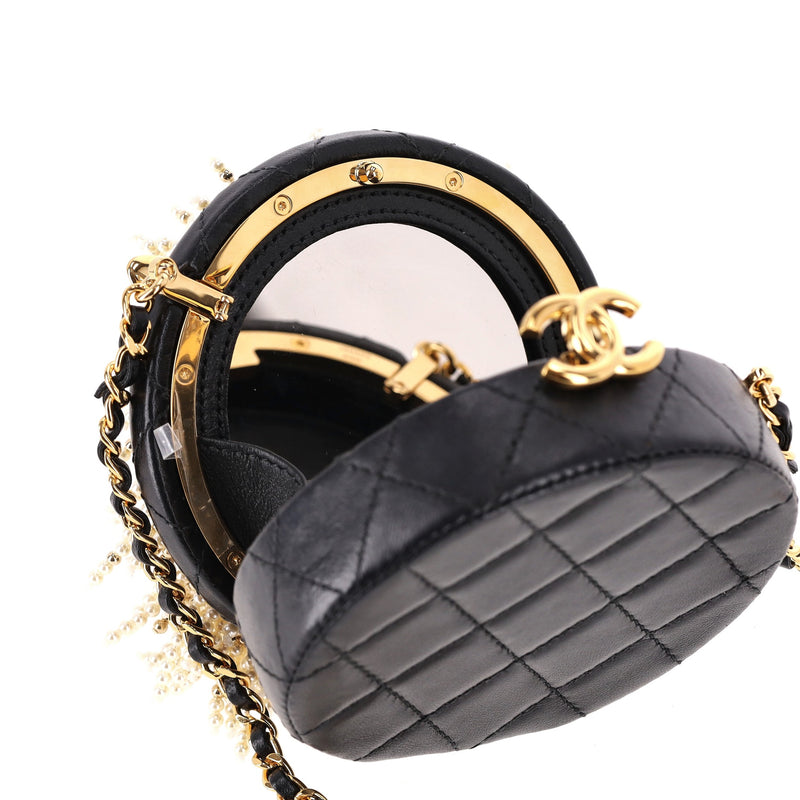 Chanel Lion Head Pearl & Leather Evening Bag