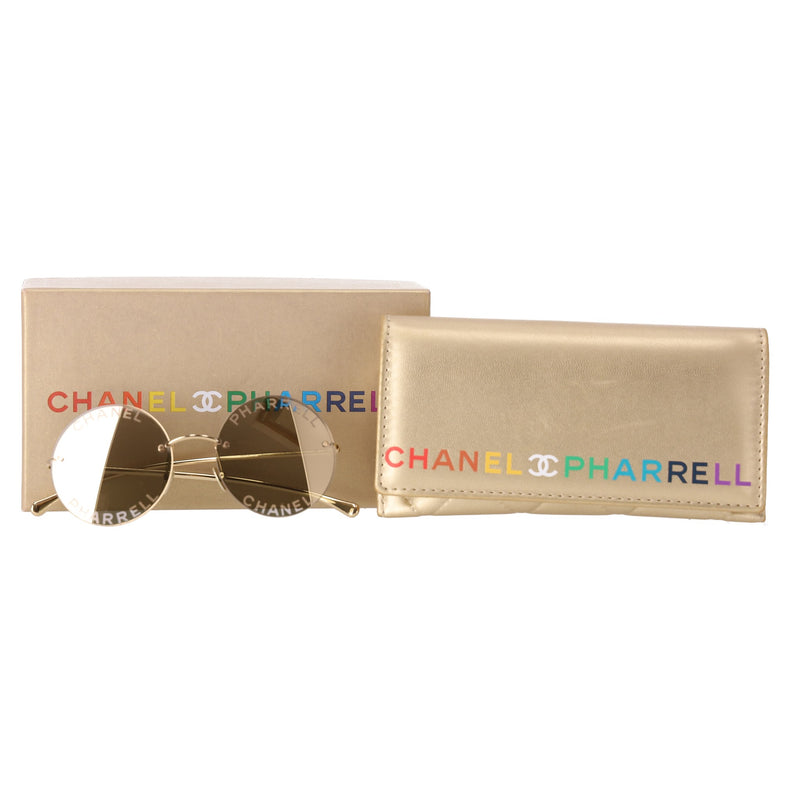 Chanel x Pharrell Williams Gold Plated Round Sunglasses