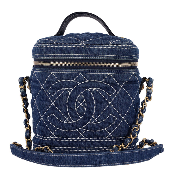 Chanel Quilted Denim Vanity Bag