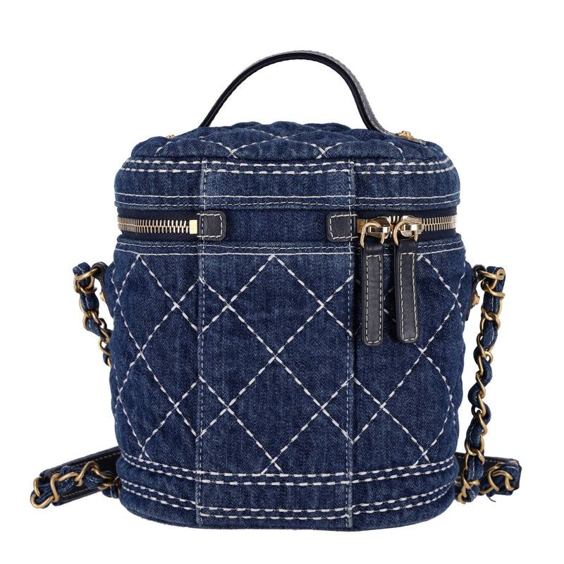 Chanel Quilted Denim Vanity Bag