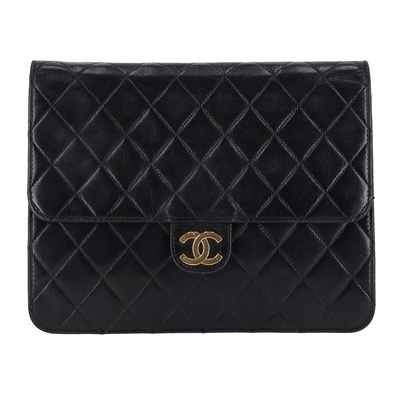 Chanel Vintage Timeless Single Flap Small Lambskin Leather Bag