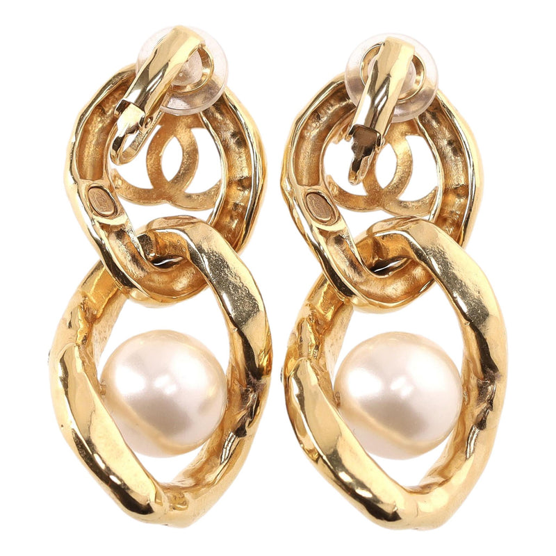 Chanel 'CC' Logo & Pearl Dangle Earrings