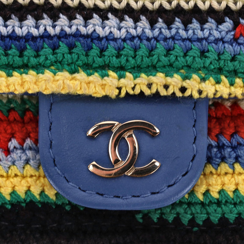 Chanel Embroidered Crochet & Leather 'CC' Logo AirPods Case