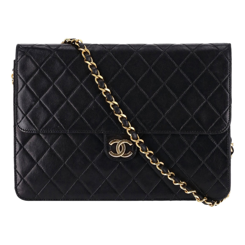 Chanel Vintage Timeless Single Flap Medium Lambskin Leather Bag