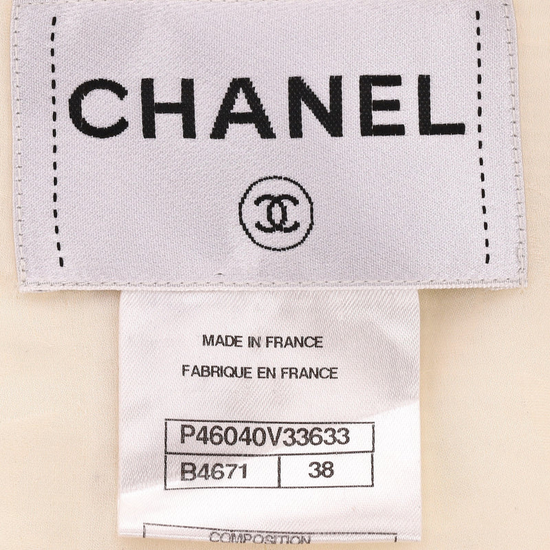 Chanel Cropped Cotton Jacket With Pearl Buttons. Size 38FR