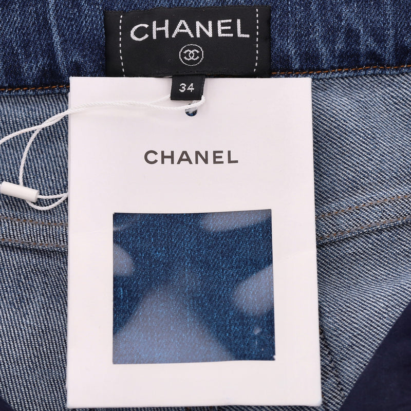 Chanel Cuba Collection Painted Cotton Jeans. Size 34FR