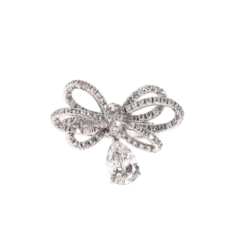 Chanel Boucle De Diamant Bow 18K White Gold & Diamond Ring