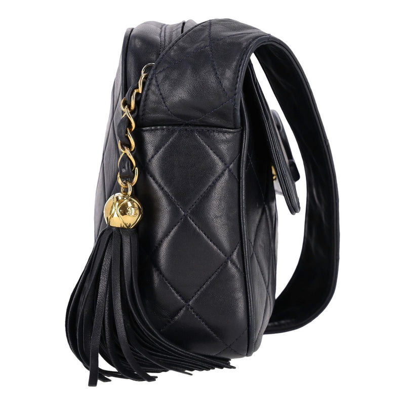 Chanel Lambskin Quilted Tassel Detail Camera Crossbody Bag