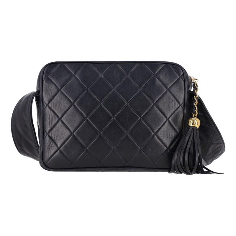 Chanel Lambskin Quilted Tassel Detail Camera Crossbody Bag