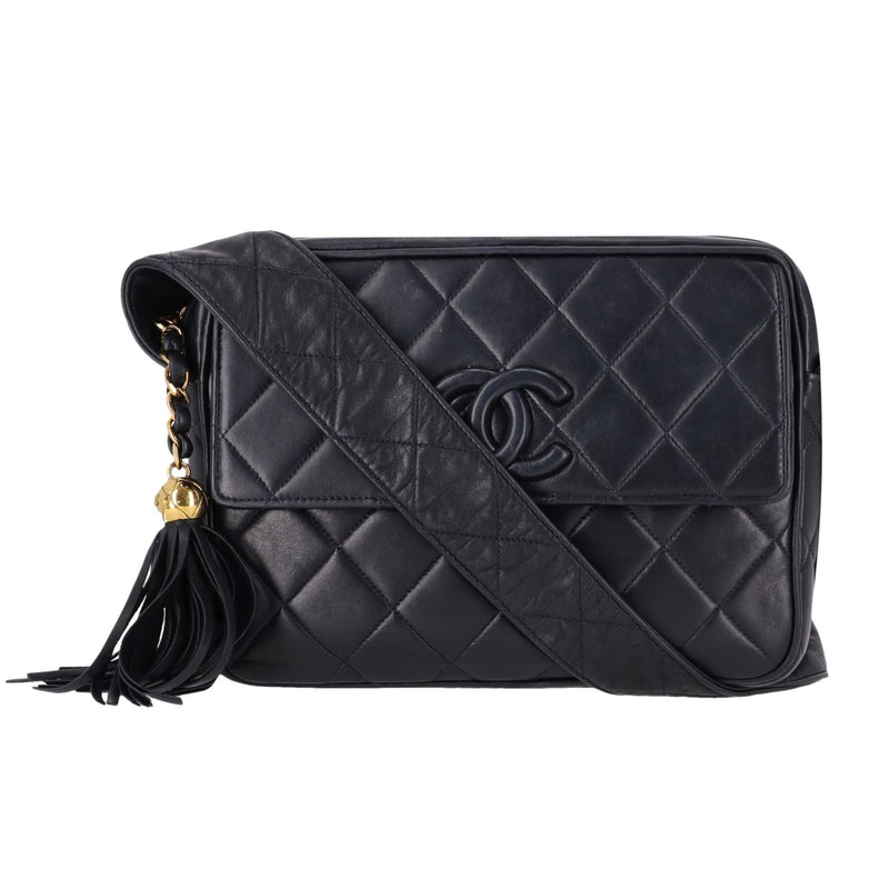 Chanel Lambskin Quilted Tassel Detail Camera Crossbody Bag