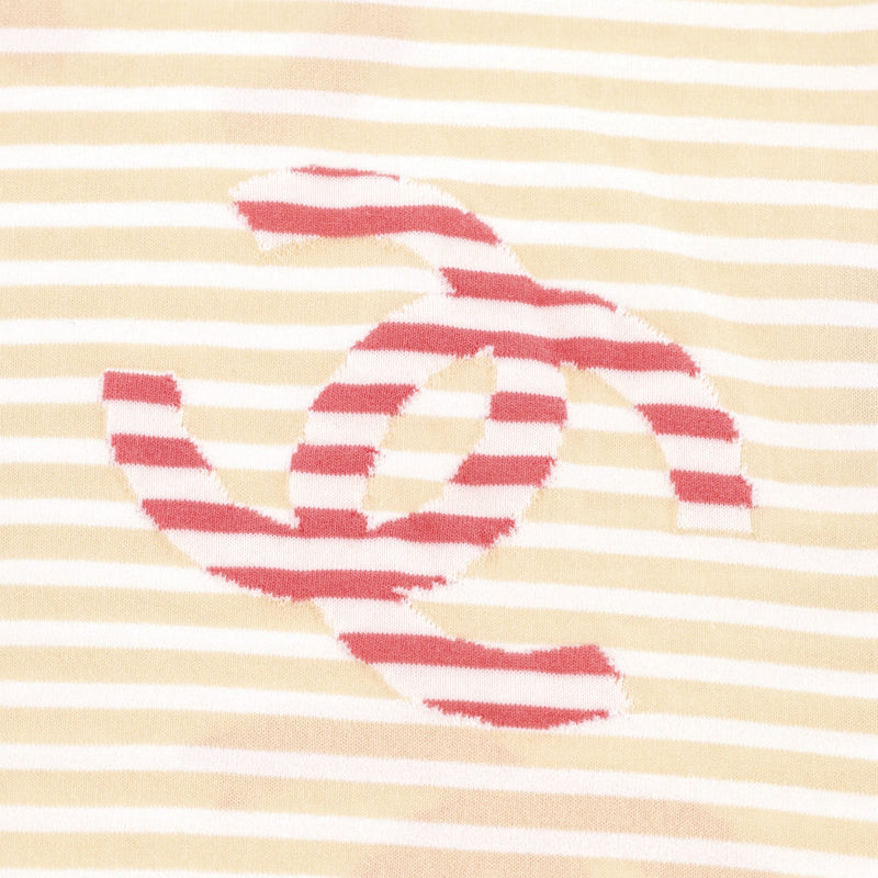 Chanel 'CC' Logo Striped Cotton Top. Size 38FR