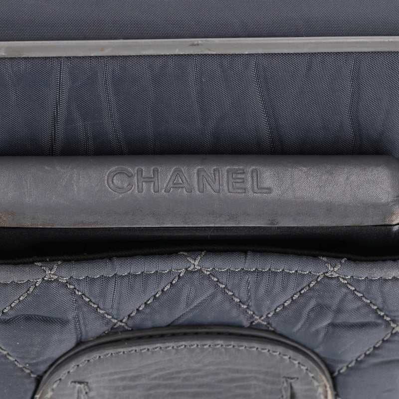 Chanel Diamond Quilted Nylon & Leather 'CC' Trolley Luggage