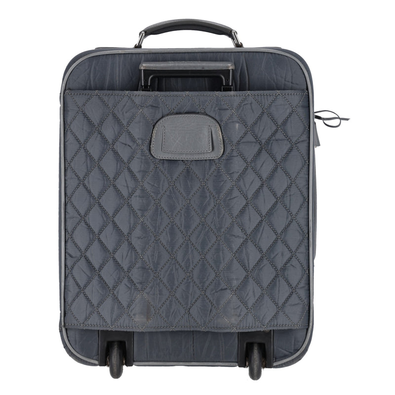 Chanel Diamond Quilted Nylon & Leather 'CC' Trolley Luggage