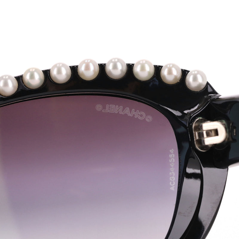 Chanel Ltd Edition Pearl Embellished Cat Eye Sunglasses