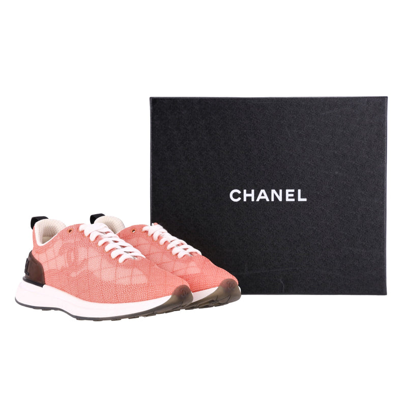 Chanel 'CC' Logo Mesh Embroidered Sneakers. Size 37