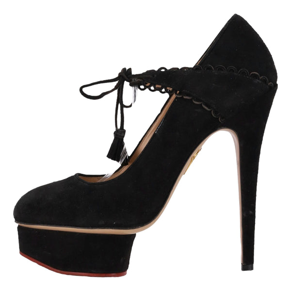 Charlotte Olympia Ophelia Suede Platform Heels. Size 38